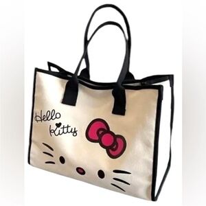 SANRIO Hello Kitty Large Canvas Double
Handle Tote Bag - NWT